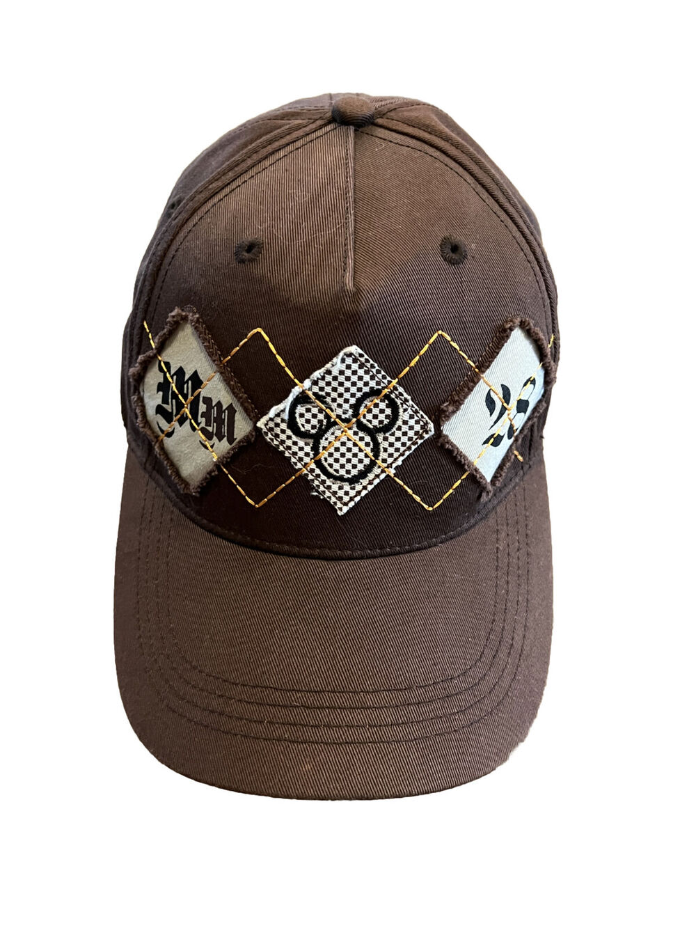Walt Disney World Unisex Brown MM 28 Patches Adjustable Strapback Hat Cap